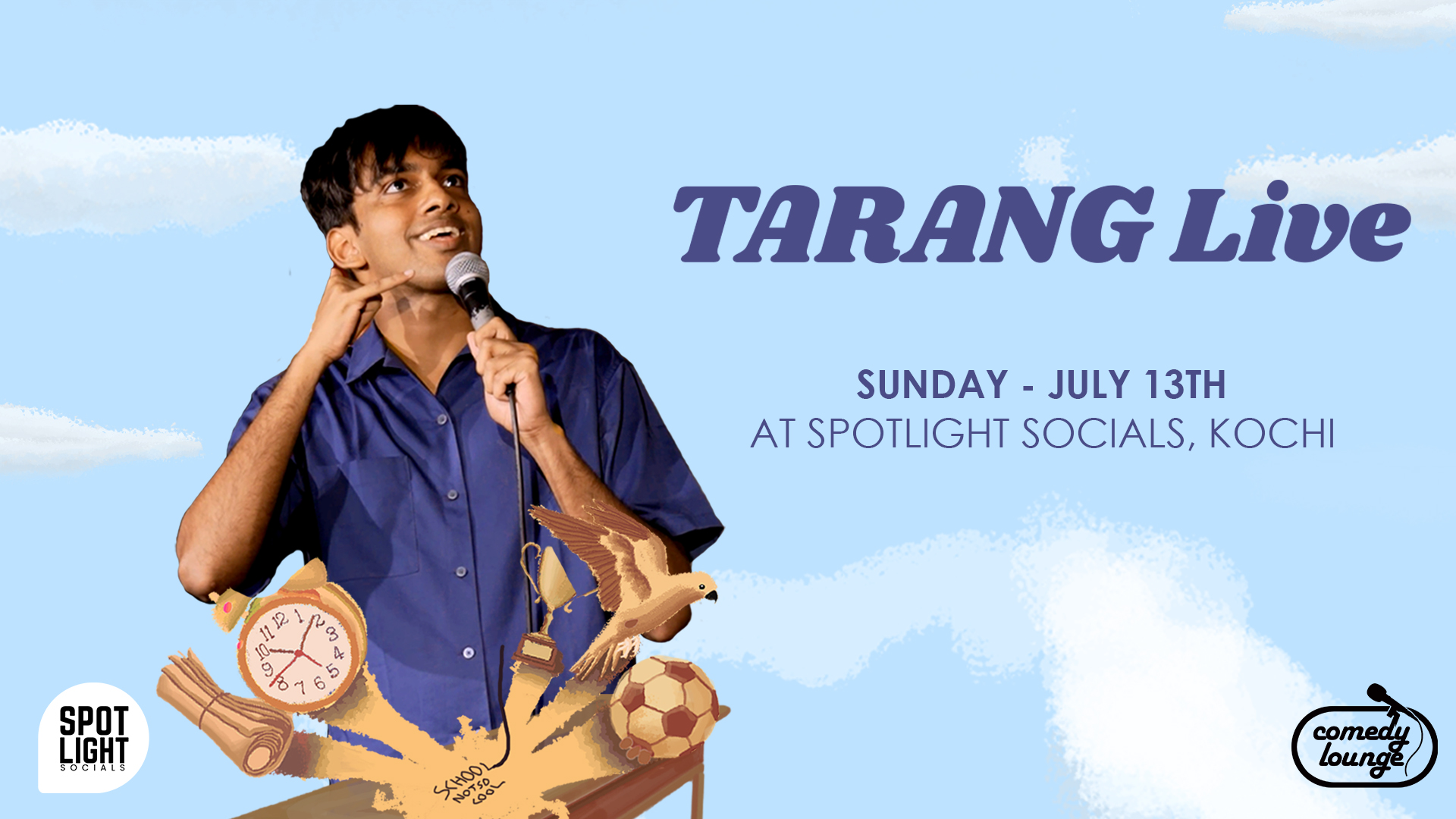 Comedian Tarang Hardikar performing live standup comedy in Kochi